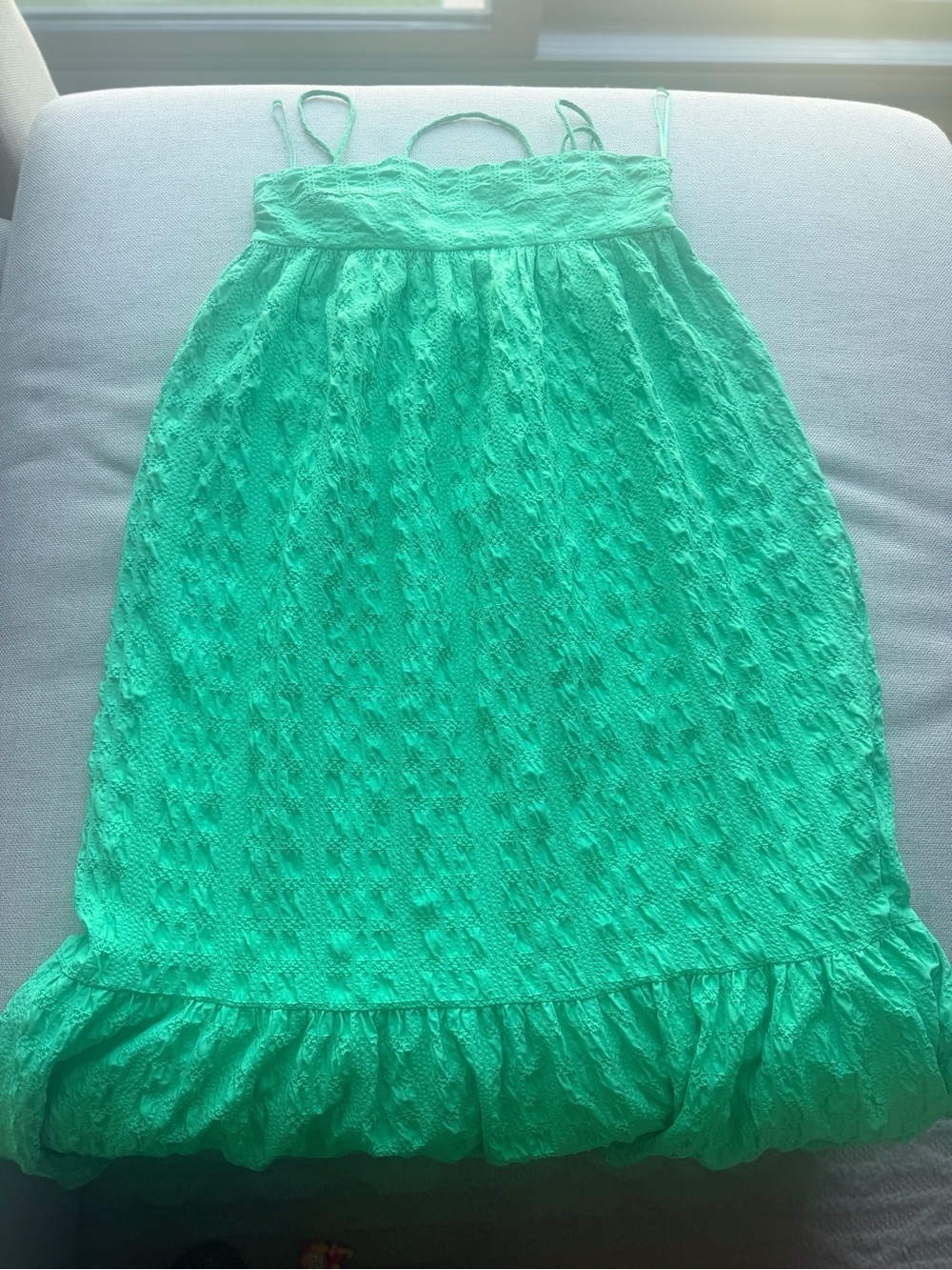 Zara Mint Green Lace Maxi Skirt with Ruffle Hem